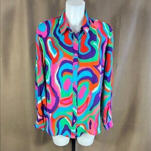 NY&C Abstract Button-Up Shirt